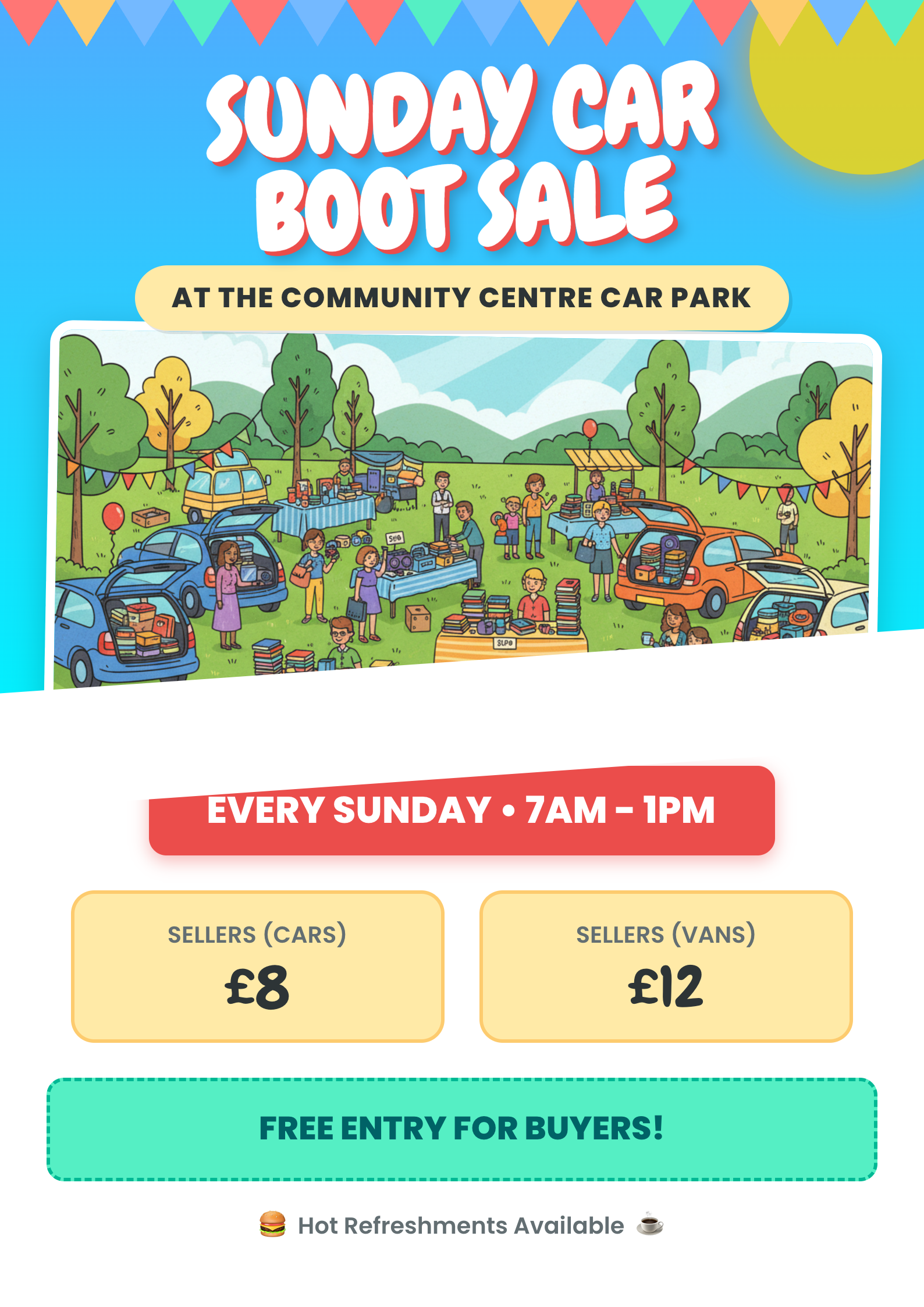 Example Car Boot Sale Flyer Template UK