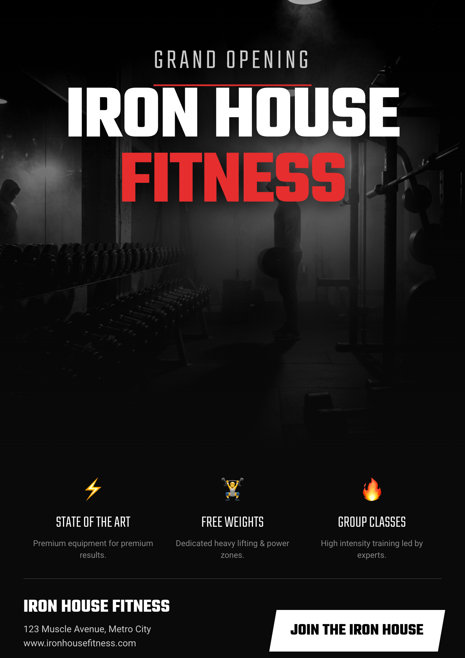 Example Gym Grand Opening Flyer Template