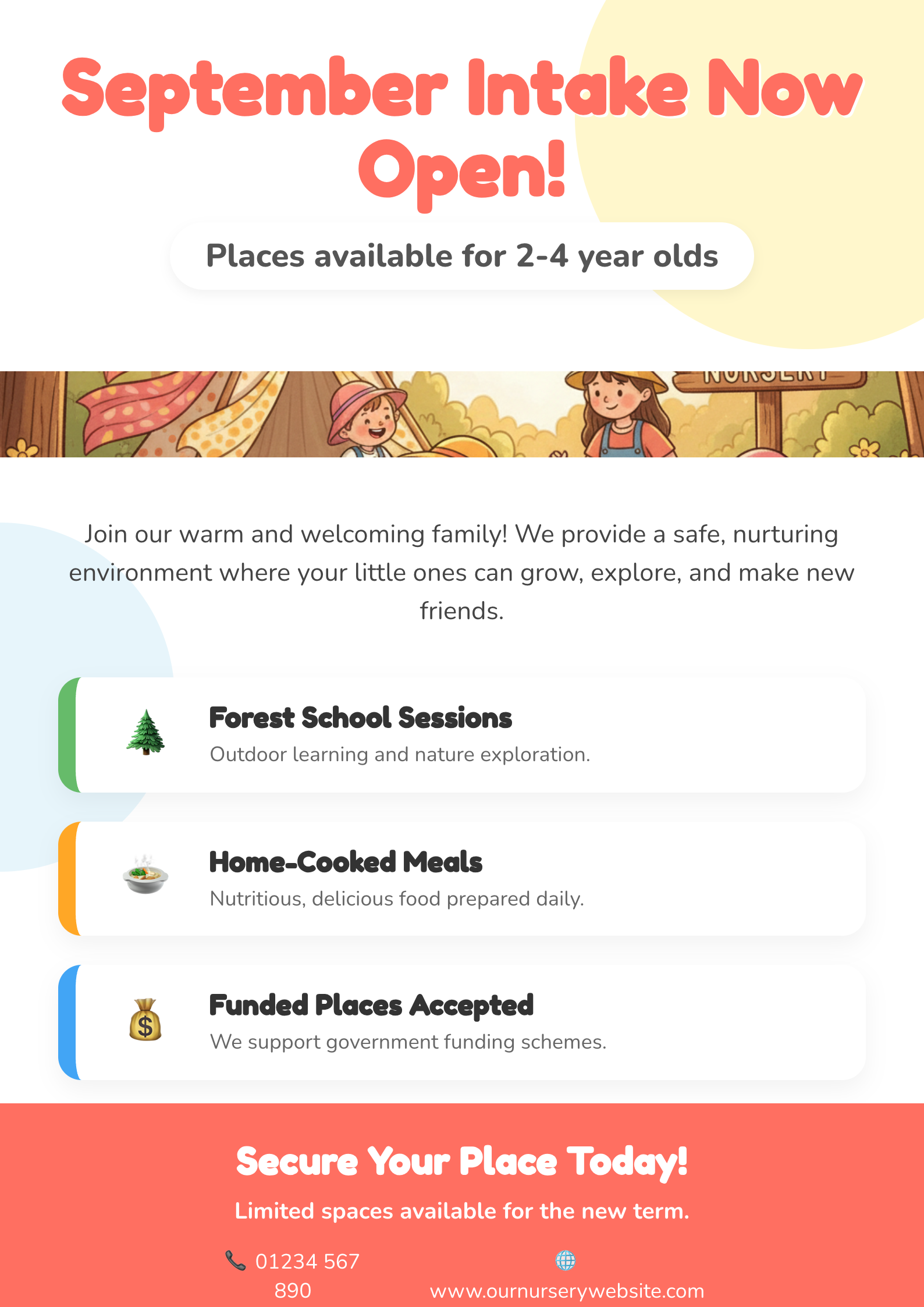 Example Nursery Open Day Flyer Template