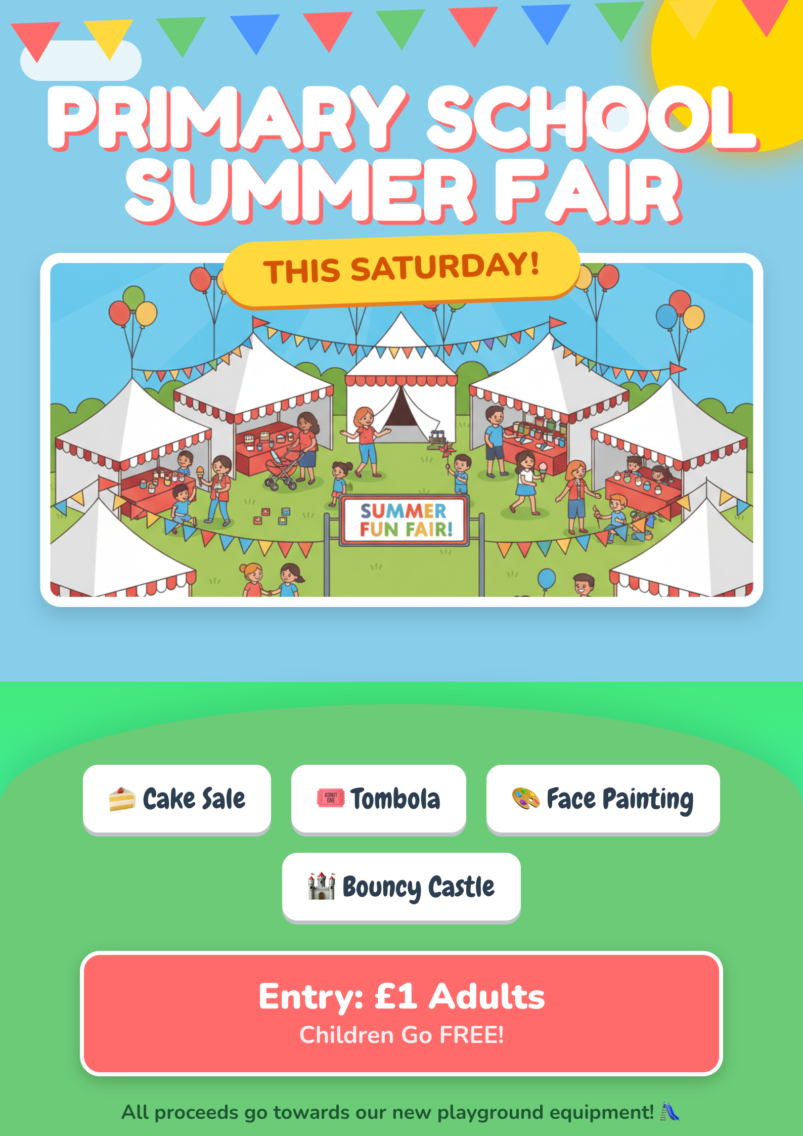 Example School Fundraiser Flyer Template UK